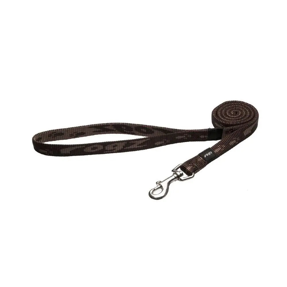 Rogz Alpinist Medium 16mm Matterhorn Fixed Dog Lead Chocolate Rogz Design