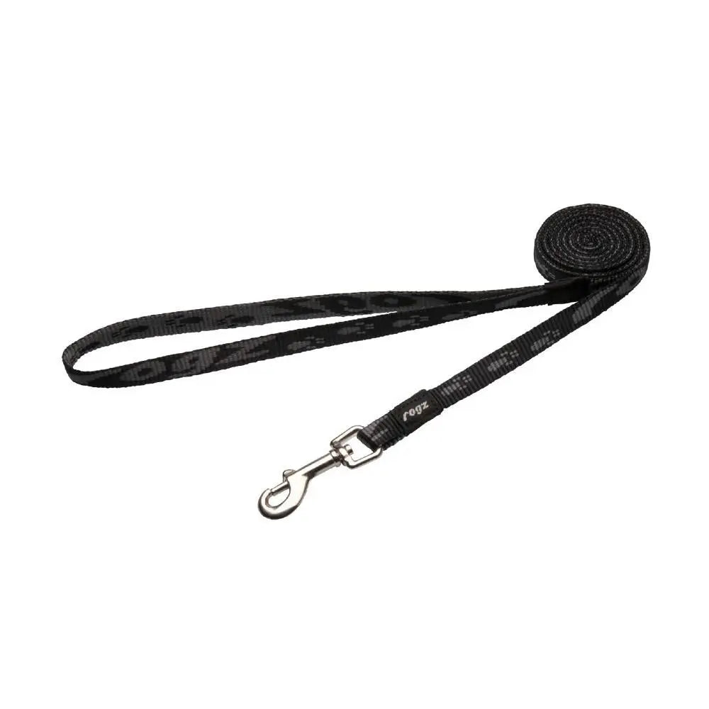 Rogz Alpinist Small 11mm Kilimanjaro Fixed Dog Lead Black Rogz Design