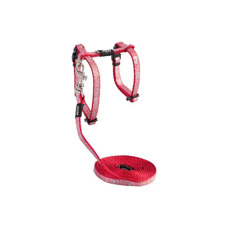 Rogz Catz SparkleCat Cat Harness and Lead Combination Red