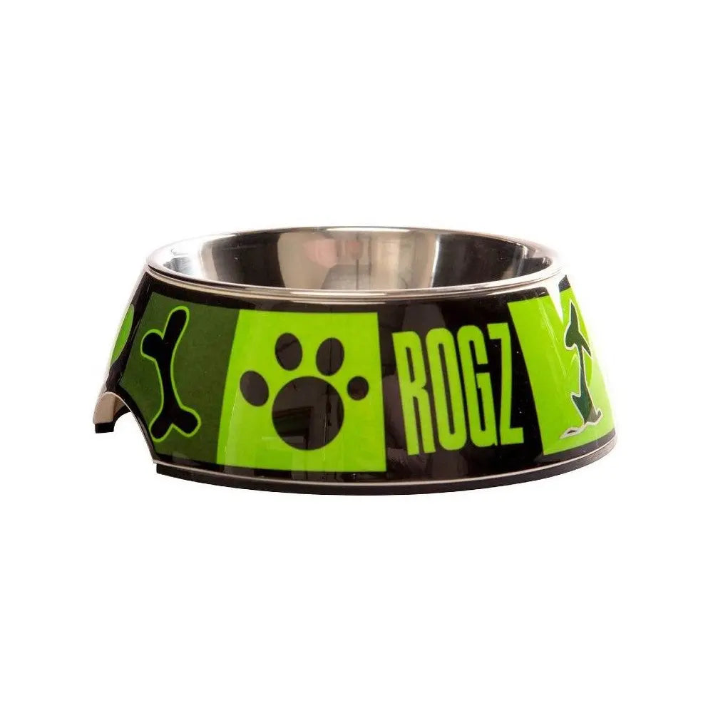 Rogz Dogz 2-in-1 Bubble Dog Bowl Lime Juice
