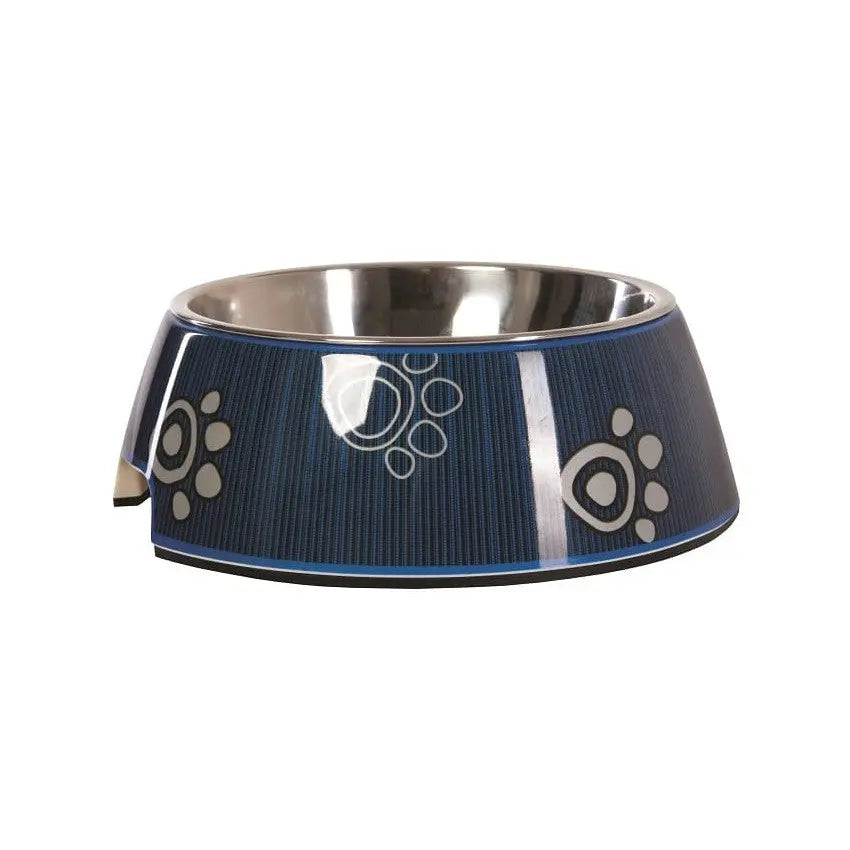 Rogz Dogz 2-in-1 Bubble Dog Bowl Navy Paw