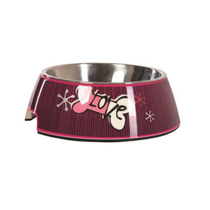 Rogz Dogz 2-in-1 Bubble Dog Bowl Pink Love
