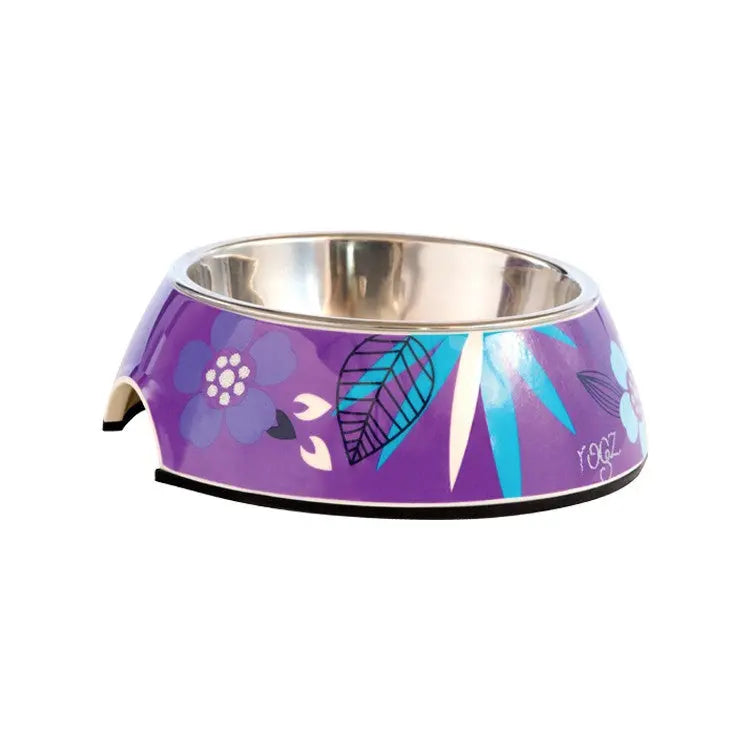Rogz Dogz 2-in-1 Bubble Dog Bowl Purple Forest