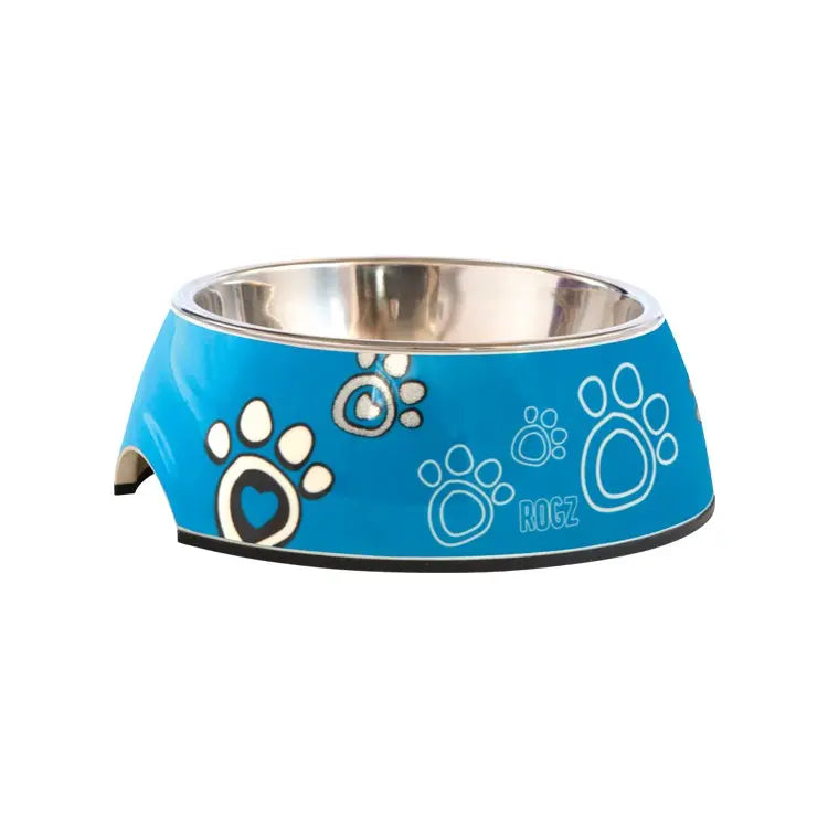 Rogz Dogz 2-in-1 Bubble Dog Bowl Turquoise Paw
