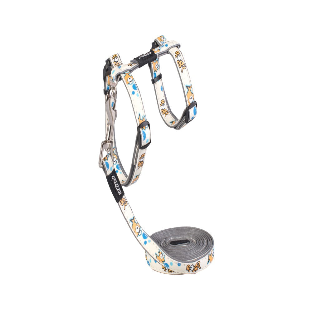 Rogz Glow in the Dark Cat Harness & Lead Goldfish