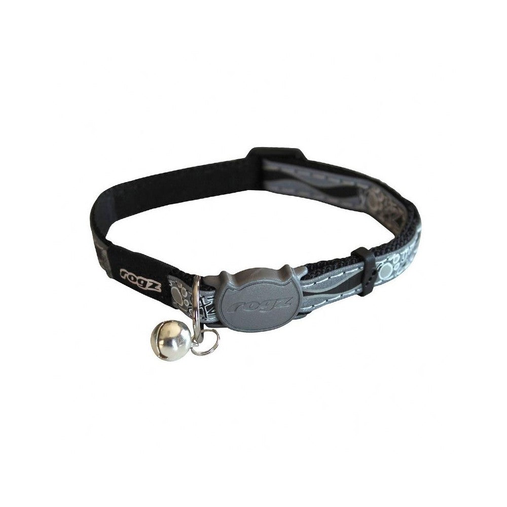 Rogz NightCat Reflective Cat Collar Black Paw