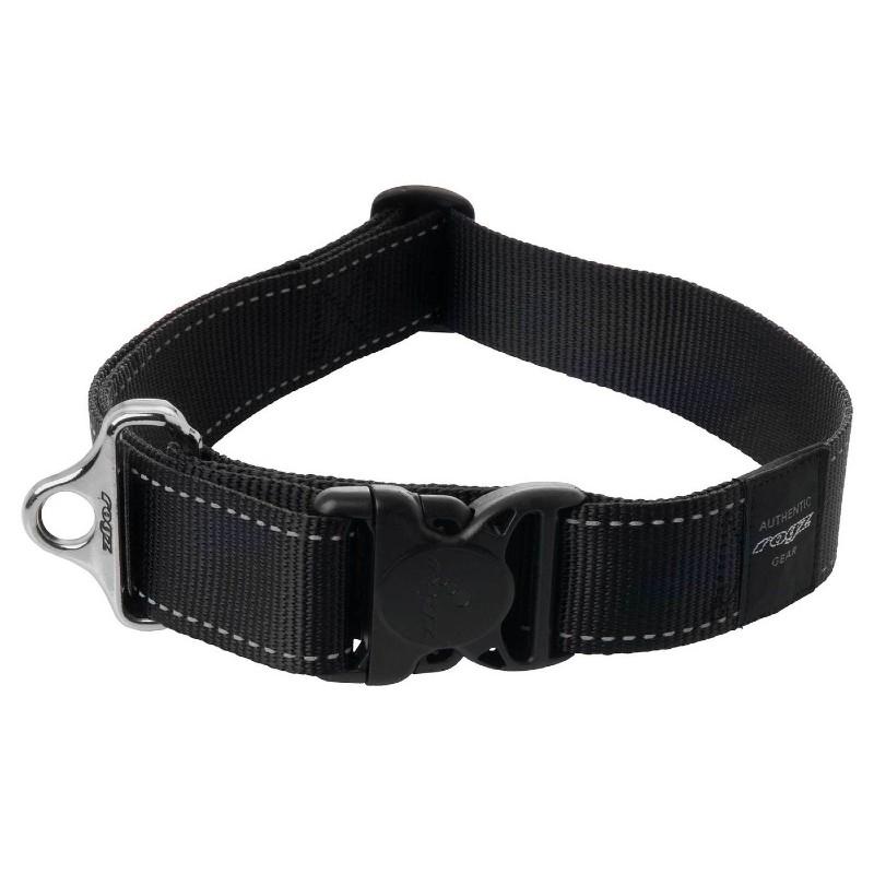 Rogz Utility Reflective Classic Collar - Landing Strip - XXL - Black