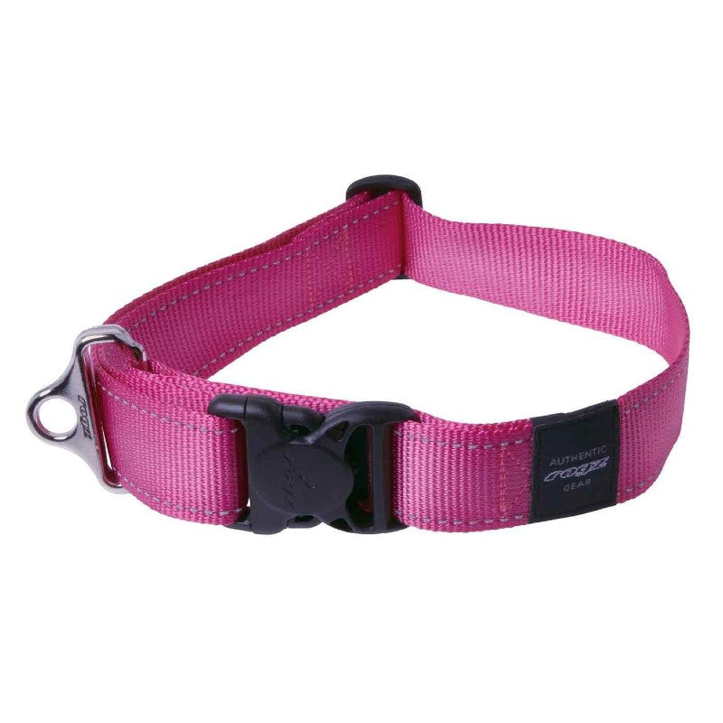 Rogz Utility Reflective Classic Collar - Landing Strip - XXL - Pink