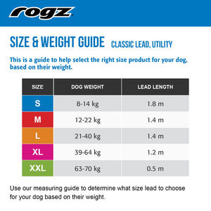 Rogz Utility Reflective Classic Lead - Weight Guide