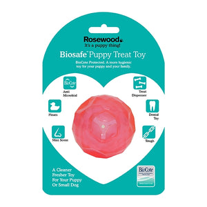 Rosewood BioSafe Puppy Treat Ball Pink