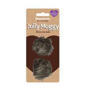 Rosewood Jolly Moggy Silverine Plush Balls