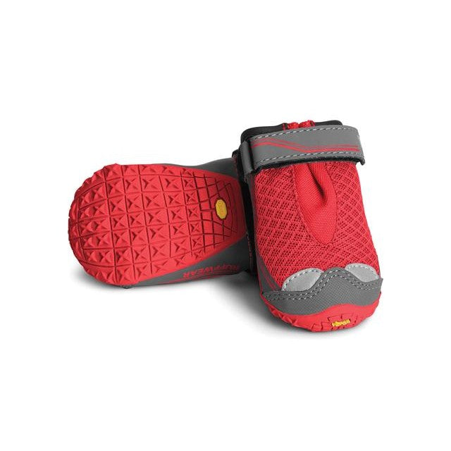 Ruffwear Grip Trex All-Terrain Dog Boots (Red Currant) - lifestyle image with pet South African pet owners