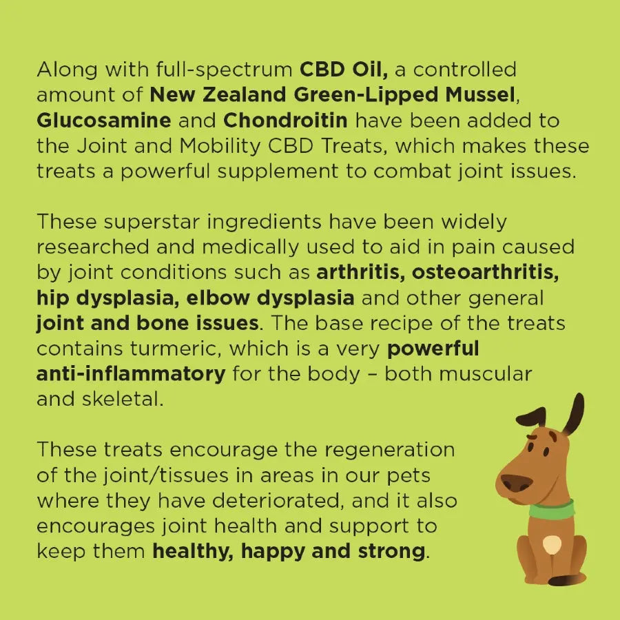 Gizzls Joint and Mobility CBD Treats for Large Dogs Infographic
