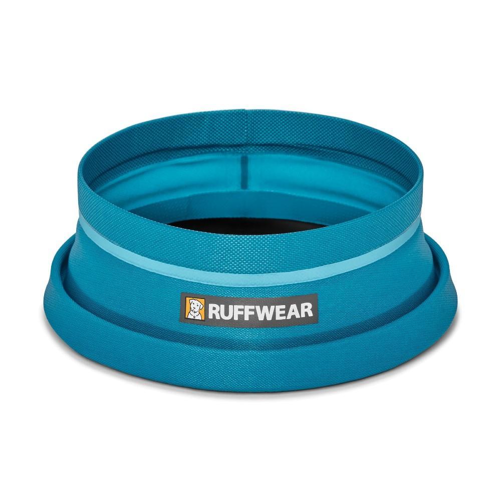 Ruffwear Bivy Collapsible Travel Dog Bowl - Spring Blue Partially Collapsed