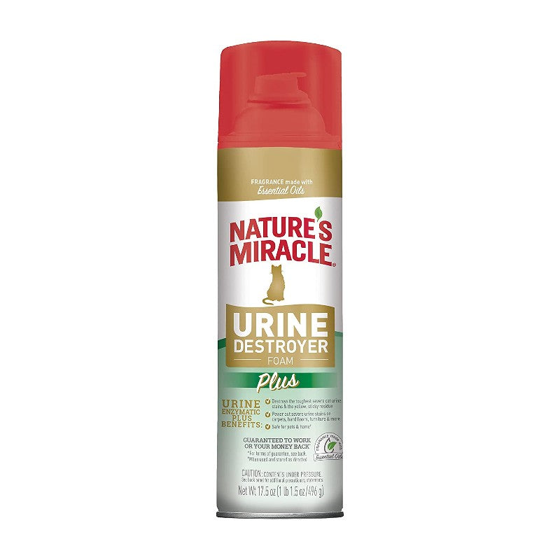 Nature's Miracle Cat Urine Destroyer Plus Foam - lifestyle image with pet online in South Africa